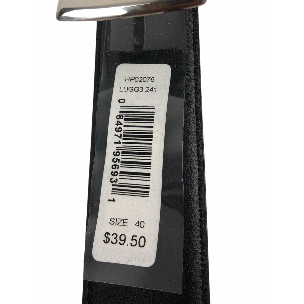 Perry Ellis Mens 40 Reversible Belt Black Brown Bonded Leather NWT $39.5